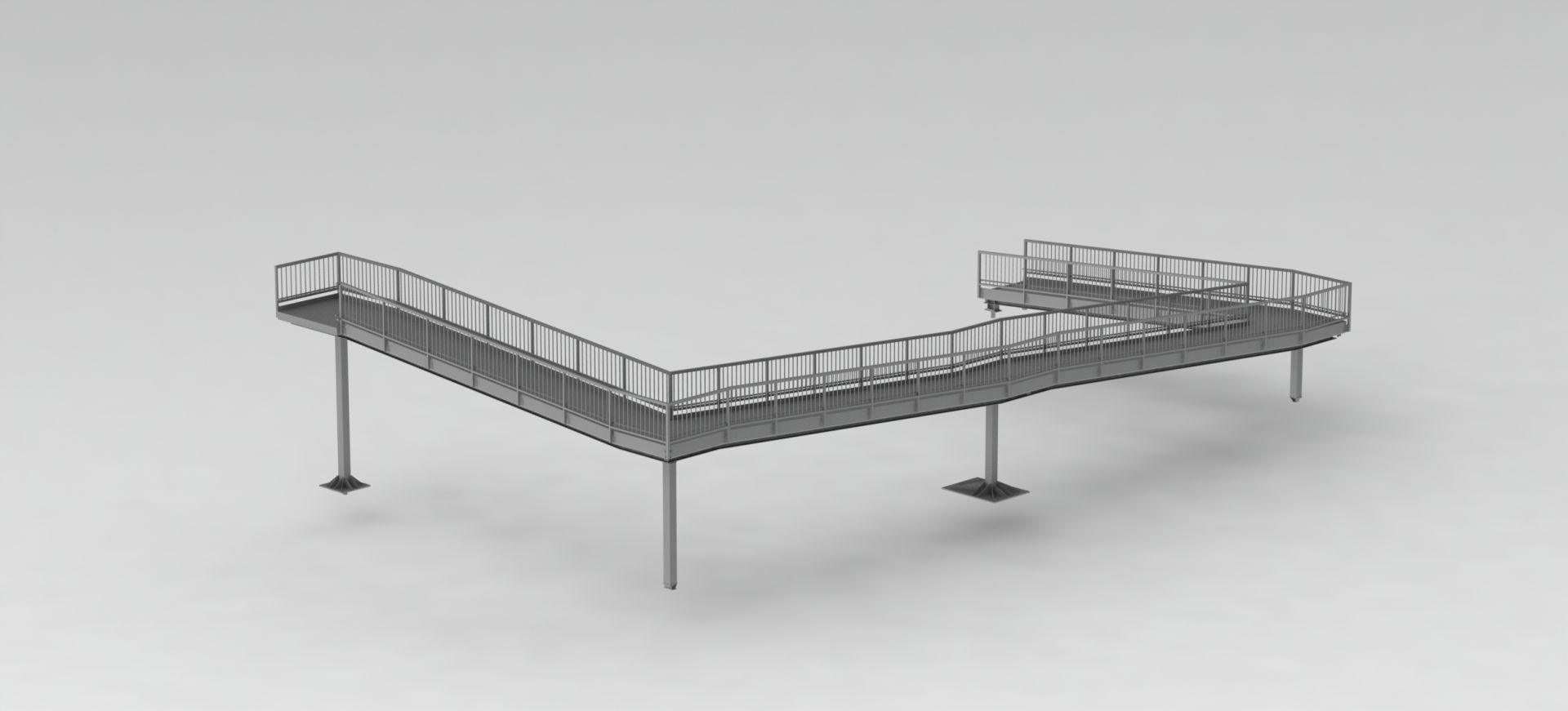 Ramp for pedestrians in atrium of shopping center JLP creative s.r.o