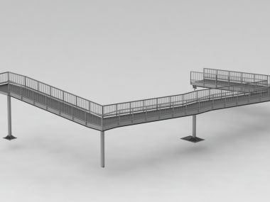 Ramp for pedestrians in atrium of shopping center