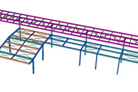 Structural model - platform by station building